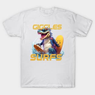 Aquatic Glide Waves Surfing Tee "Giggle Surfs" T-Shirt